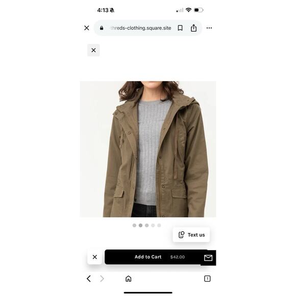 LOVE TREE -Jacket Size Small Full Zip Plaid Lined Hood Woven 100% Cotton Green - Picture 7 of 8